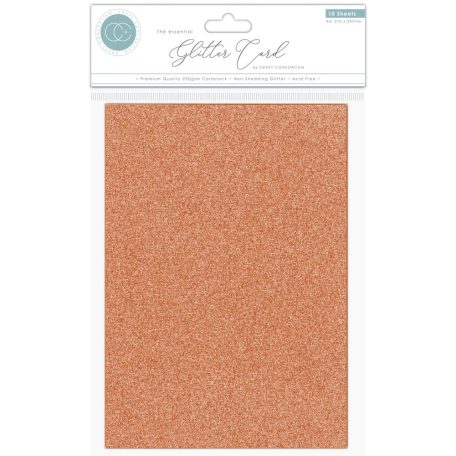 Craft Consortium Csillámos karton A4 - Copper - The Essential Glitter Card (10 lap)