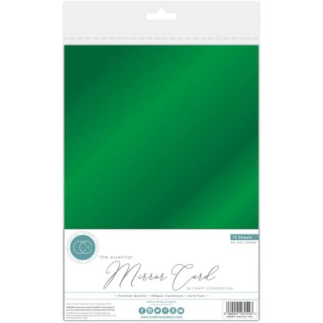 Craft Consortium Tükörkarton A4 - Green - Zöld - The Essential Mirror Card (10 lap)