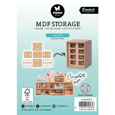 StudioLight Tároló / Rendszerező - Storage Half Box Acrylic Pens Storage - Storage Boxes (1 db)