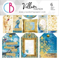   Ciao Bella Vellum kivágóív készlet 6" (15 cm) - Indigo - Vellum Fussy Cut (6 lap)