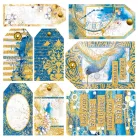 Ciao Bella Vellum kivágóív készlet 6" (15 cm) - Indigo - Vellum Fussy Cut (6 lap)