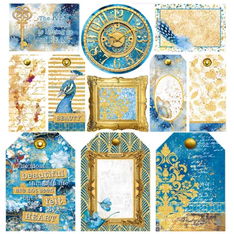 Ciao Bella Vellum kivágóív készlet 6" (15 cm) - Indigo - Vellum Fussy Cut (6 lap)