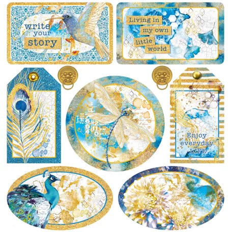 Ciao Bella Vellum kivágóív készlet 6" (15 cm) - Indigo - Vellum Fussy Cut (6 lap)