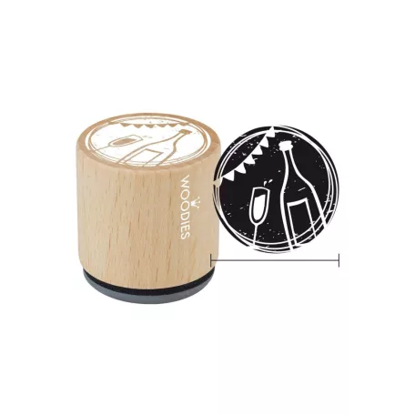 Colop Gumibélyegző  - Glass and bottle of champagne - Woodies Rubber Stamp (1 db)