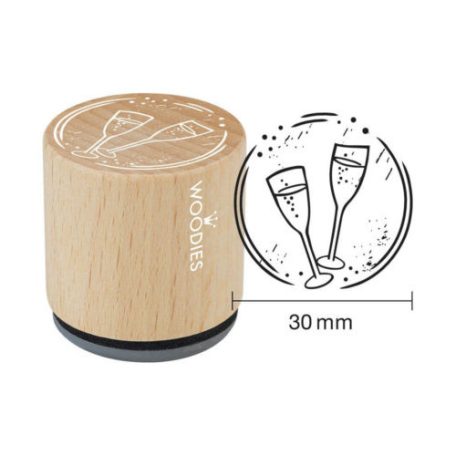 Colop Gumibélyegző  - Glasses of champagne - Woodies Rubber Stamp (1 db)