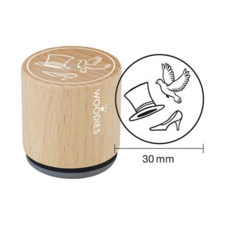 Colop Gumibélyegző  - Cylinder - dove - wedding shoe - Woodies Rubber Stamp (1 db)