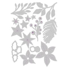   SIZZIX vágósablon 666445 - Festive Foliage  - Thinlits Die Set  (1 csomag)