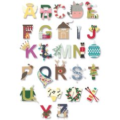   SIZZIX vágósablon 666441 - Christmas Alphabet  - Thinlits Die Set  (1 csomag)
