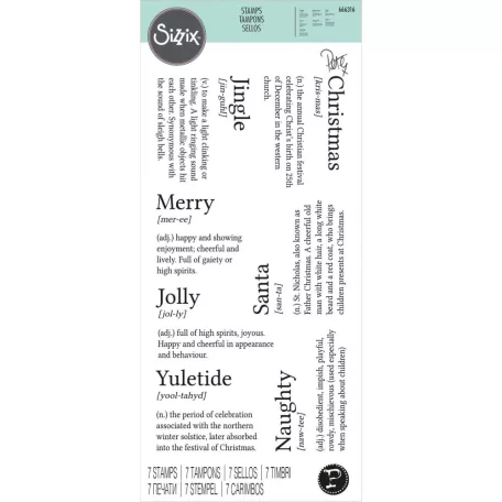 SIZZIX szilikonbélyegző 666316 - Festive Dictionary Definitions  - Clear Stamps  (1 csomag)