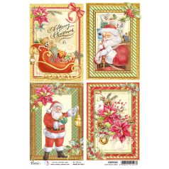   Ciao Bella Rizspapír A4 - Dear Santa cards - Dear Santa - Rice Paper (1 ív)