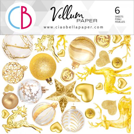 Ciao Bella Vellum kivágóív készlet 6" (15 cm) - Sparkling Christmas - Vellum Fussy Cut (6 lap)