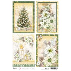   Ciao Bella Rizspapír A4 - Sparkling Christmas cards - Sparkling Christmas - Rice Paper (1 ív)