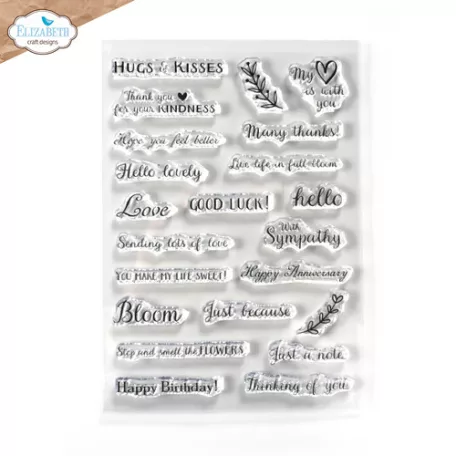 Szilikonbélyegző - A5 - With Love Sentiments - ECD Clear Stamps (1 csomag)