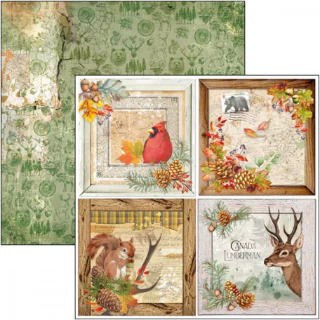 Ciao Bella Scrapbook papírkészlet 8" (20 cm) - Into the Wild - Paper Pad (12 lap)