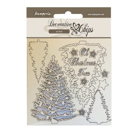 Stamperia Chipboard 14x14 cm - Christmas - Christmas Tree - Decorative Chips (1 ív)