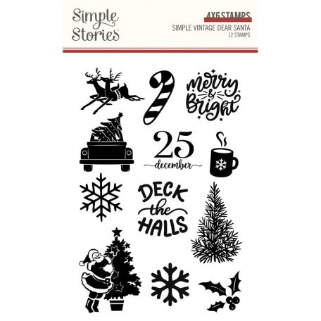 Simple Stories Szilikonbélyegző  - Clear Stamps - Simple Vintage Dear Santa (1 csomag)