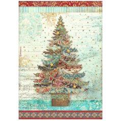   Stamperia Rizspapír A4 - Christmas Greetings - Tree - Rice Paper (1 ív)