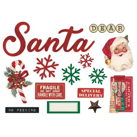 Simple Stories Kivágatok  - Simple Pages Pieces - Simple Vintage Dear Santa (1 csomag)