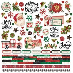   Simple Stories Matrica 12" (30 cm) - Cardstock Stickers - Simple Vintage Dear Santa (1 ív)