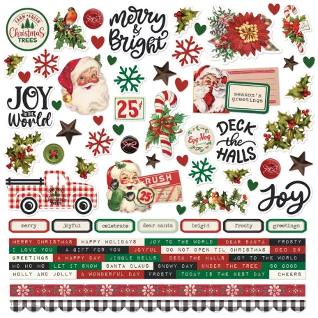 Simple Stories Matrica 12" (30 cm) - Cardstock Stickers - Simple Vintage Dear Santa (1 ív)