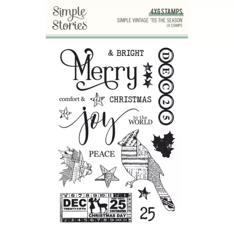 Simple Stories Szilikonbélyegző  - Clear Stamps - Simple Vintage 'Tis The Season (1 csomag)