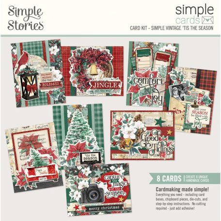 Kivágatok , Simple Cards Kit / Simple Vintage 'Tis The Season (1 csomag)