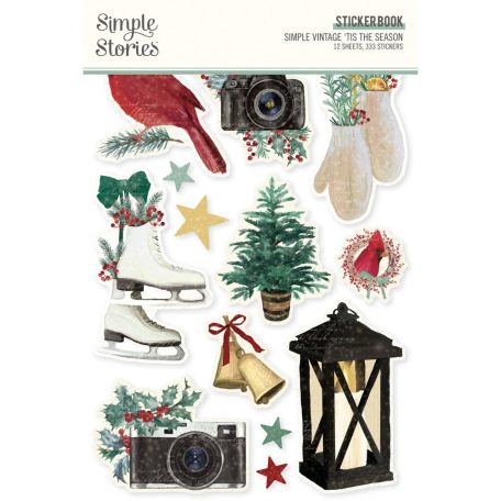 Simple Stories Matrica  - Sticker Book - Simple Vintage 'Tis The Season (12 ív)