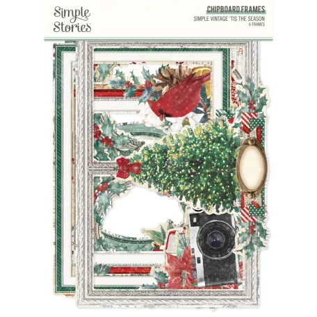 Simple Stories Chipboard  - Chipboard Frames - Simple Vintage 'Tis The Season (1 csomag)