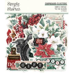   Simple Stories Chipboard  - Chipboard Clusters - Simple Vintage 'Tis The Season (1 csomag)