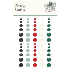   Simple Stories Díszítőelem  - Enamel Dots - Simple Vintage 'Tis The Season (1 ív)