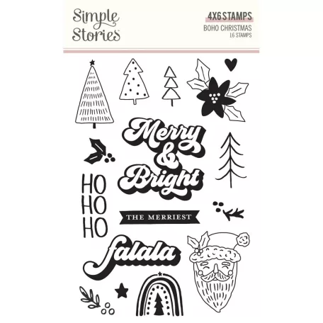 Simple Stories Szilikonbélyegző  - Clear Stamps - Boho Christmas (1 csomag)