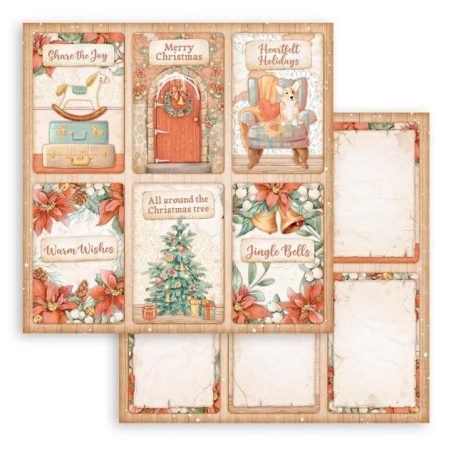 Stamperia Scrapbook papír 12" (30 cm) - All Around Christmas - 6 Cards - Paper Sheets (1 ív)