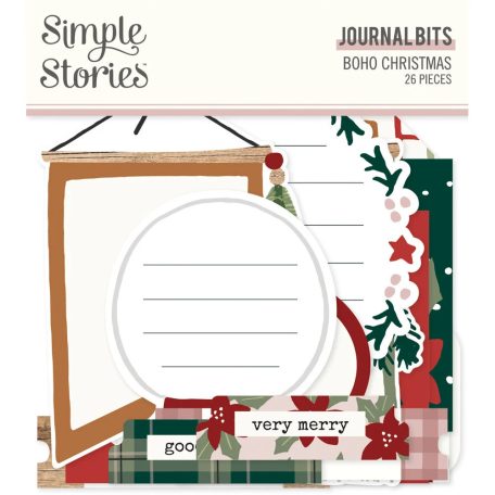 Simple Stories Kivágatok  - Journal Bits & Pieces - Boho Christmas (1 csomag)