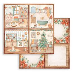   Stamperia Scrapbook papír 12" (30 cm) - All Around Christmas - 4 Cards - Paper Sheets (1 ív)