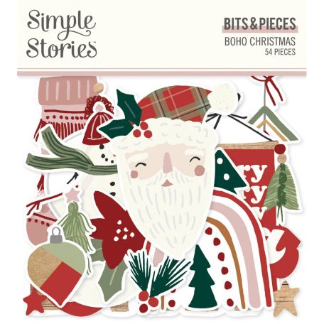 Simple Stories Kivágatok  - Bits & Pieces - Boho Christmas (1 csomag)