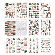   Simple Stories Matrica  - Sticker Book - Boho Christmas (12 ív)