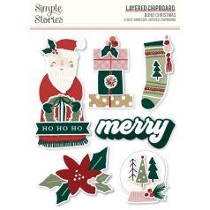  Simple Stories Chipboard  - Layered Chipboard - Boho Christmas (1 csomag)