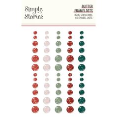   Simple Stories Díszítőelem  - Enamel Dots - Boho Christmas (1 ív)