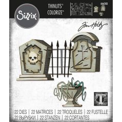   SIZZIX vágósablon 666383 - Graveyard - Tim Holtz - Thinlits Die Set  (1 csomag)