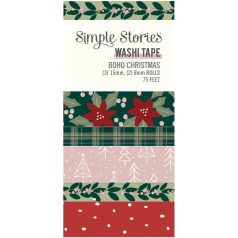   Simple Stories Dekorációs ragasztószalag  - Washi Tape - Boho Christmas (5 db)