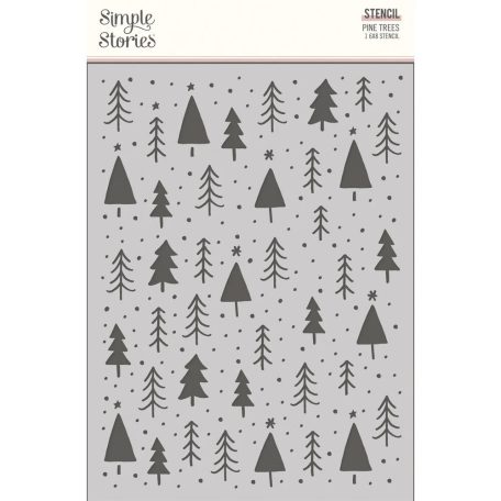 Simple Stories Stencil 6"x8" - Pine Branch - Boho Christmas (1 db)