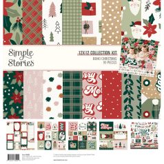   Simple Stories Scrapbook papírkészlet 12" (30 cm) - Collection Kit - Boho Christmas (1 csomag)