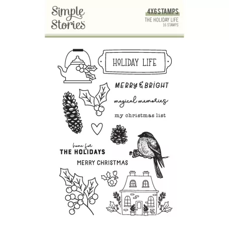 Simple Stories Szilikonbélyegző  - Clear Stamps - The Holiday Life (1 csomag)