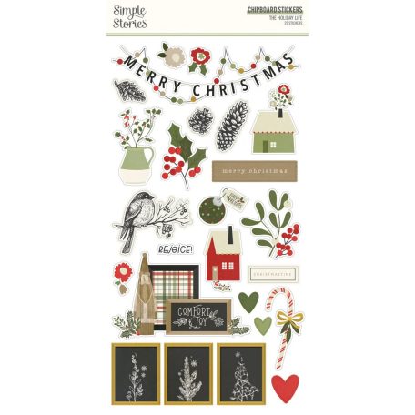Simple Stories Chipboard matrica  - Chipboard Stickers  - The Holiday Life (1 ív)