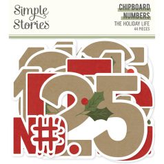   Simple Stories Chipboard  - Chipboard Numbers - The Holiday Life (1 csomag)