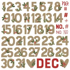   Simple Stories Chipboard  - Chipboard Numbers - The Holiday Life (1 csomag)