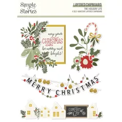   Simple Stories Chipboard  - Layered Chipboard - The Holiday Life (1 csomag)