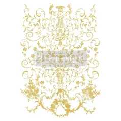   Re-Design with Prima Transzfer fólia 18"X24" - Gold Foil Kacha Manor Swirls - Decor Transfers (1 csomag)