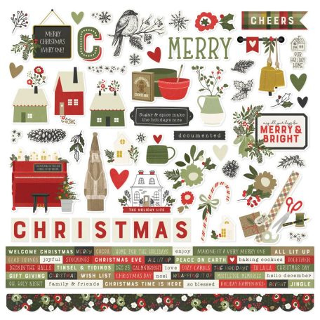Simple Stories Matrica 12" (30 cm) - Cardstock Stickers - The Holiday Life (1 ív)