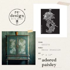   Re-Design with Prima Dekor Stencil 9"X12" - Adored Paisley - Decor Stencils (1 db)